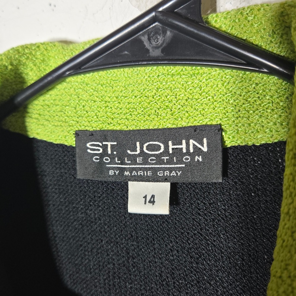 St John Collection Marie Gray Santana Knit Long Coat Jacket 14 Quiet Luxury - Picture 5 of 11